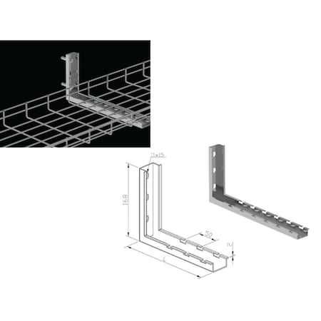 Kable Kontrol L Type Wall Support Bracket - 12" Wide KK-LHNG-12-EZ